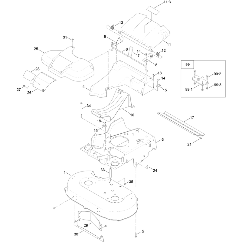 Deck Frame and Chute Assembly