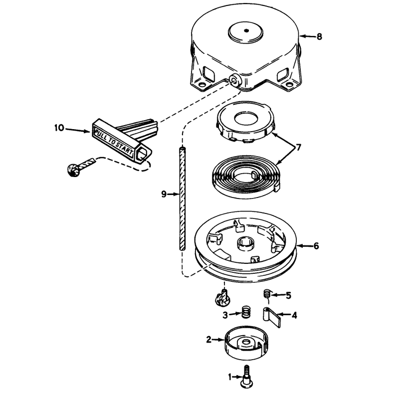 Shroud & Rewind Starter No. 590537 Engine Tecumseh Model No. Ah520 Type 1602, 1602a And 1602b