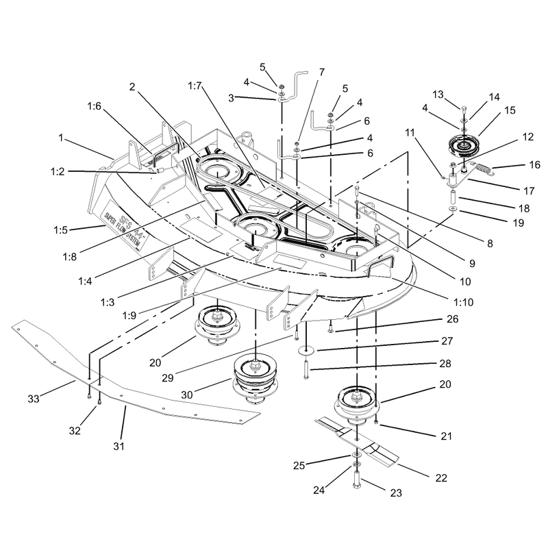 Spindle Pulley and Belt Assembly