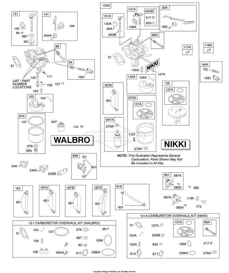 Carburetor - Walbro & Nikki, Fuel Supply, Kit-Carburetor Overhaul  Walbro & Nikki