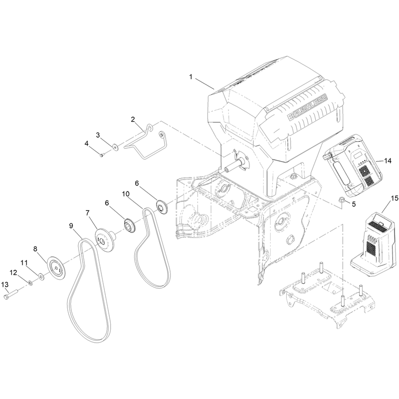 Powerhead, Pulley and Belt Assembly