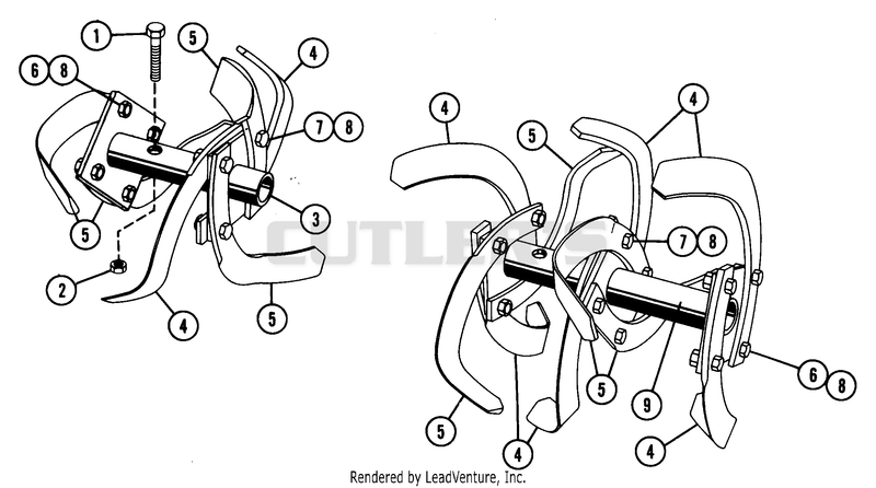 Tine Assemblies For 26" Tiller