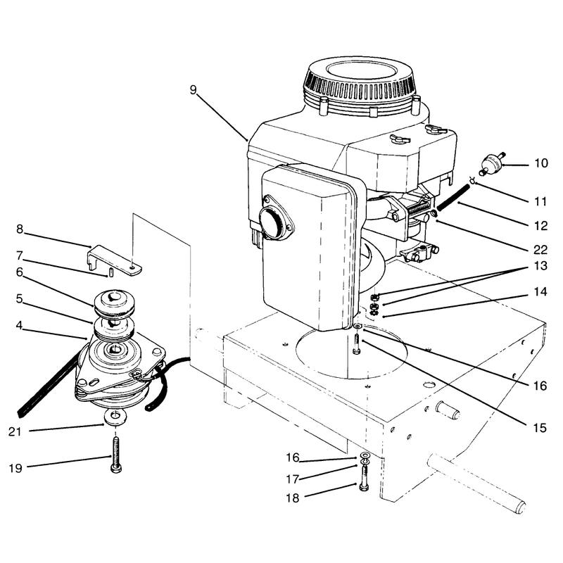 Engine and Clutch Assembly