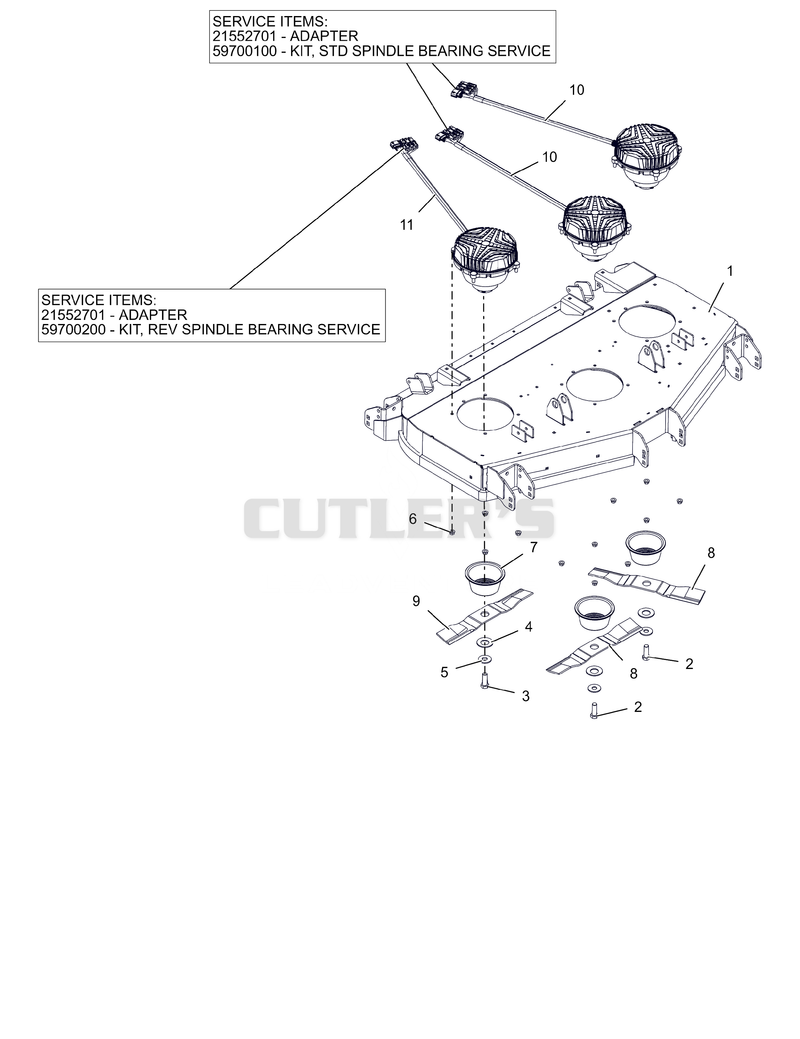 Deck, Blades and Spindle Motors - 48" - RD