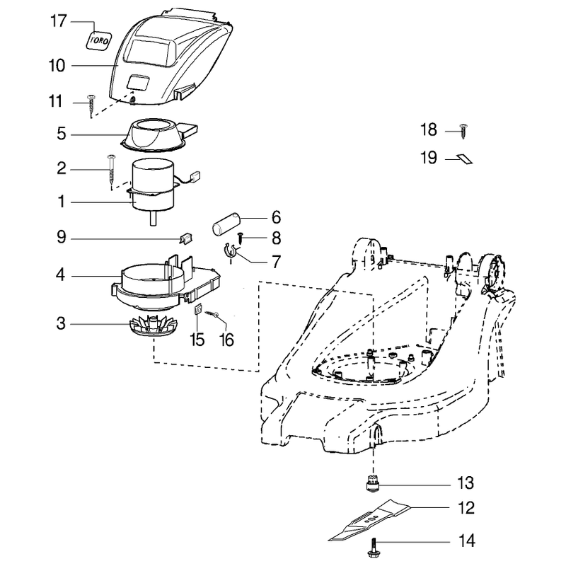 Motor and Blade Assembly Model No 21070-21071 and 21072