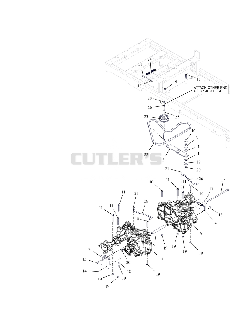 Transaxles and Idler Pulley - 42"