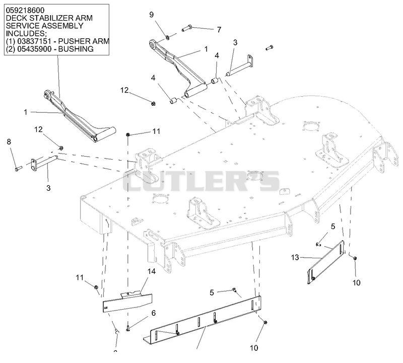 Stabilizer Arms And Baffles - 60-Inch Deck