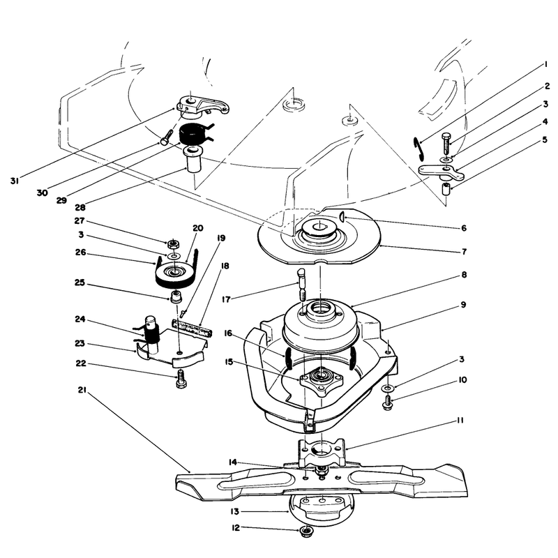 Blade Brake Clutch Assembly Used on Units with Serial No 6000101 - 6002200