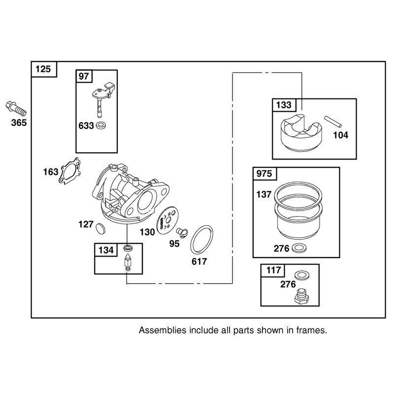 Carburetor Overhaul Kit Assembly Briggs and Stratton Model 12F802-1770-B1