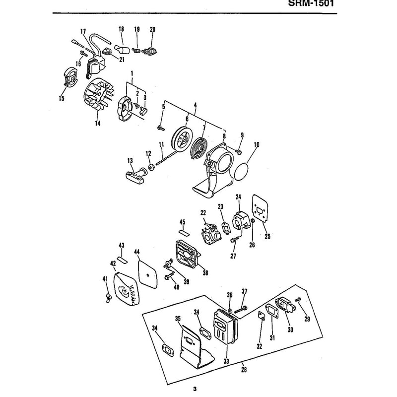 Ignition Clutch Starter Carburetor and Muffler