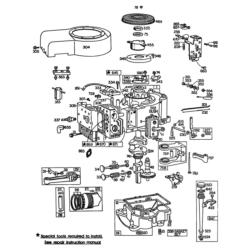 Engine Briggs & Stratton Model 252707-0230-01