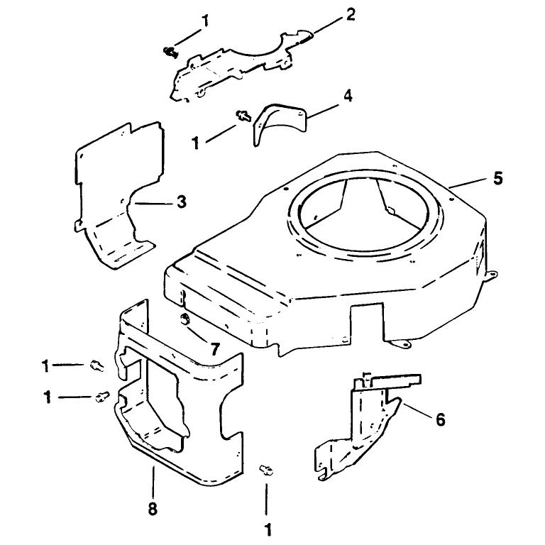 Blower and Housing and Baffles Engine Kohler Model No Cv14t-1412