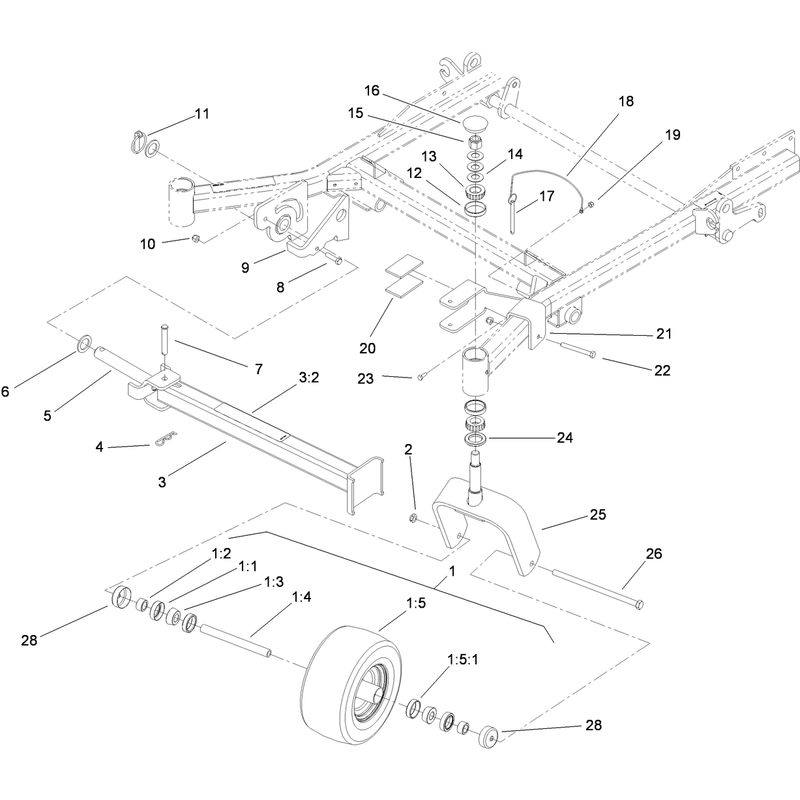 Caster Wheel and Z Stand Assembly