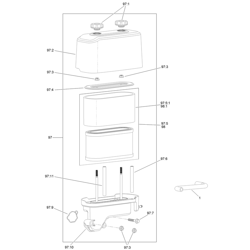 Air Intake and Filtration Assembly  Engine Assembly No. 127-9358