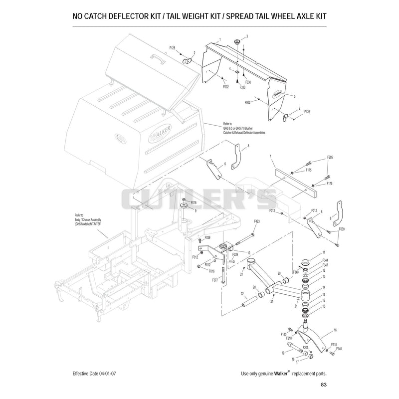No Catch Deflector Kit Tail Weight Kit Spread Tail Wheel Axle Kit