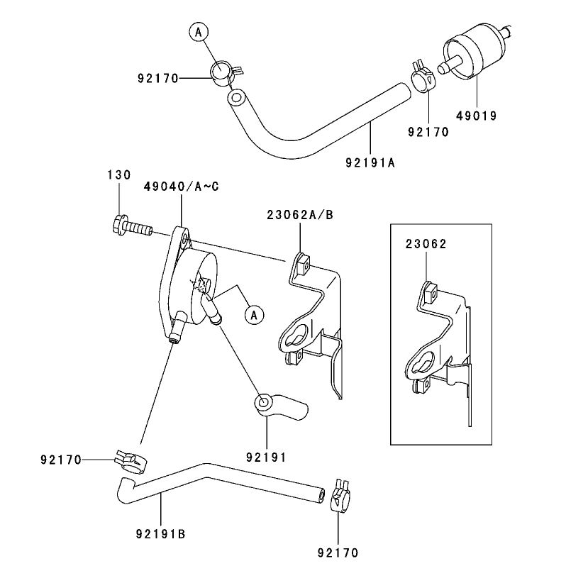 Fuel TankFuel Valve Assembly Kawasaki FH500V-ES10
