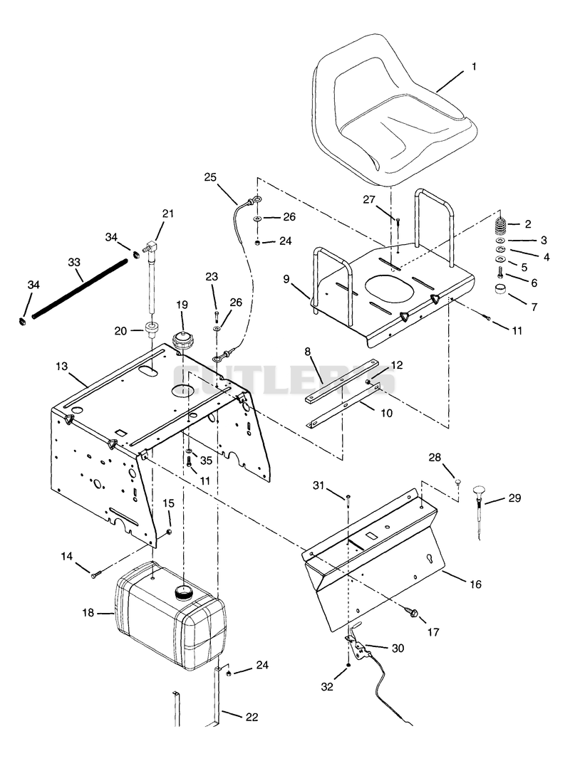 Seat, Support & Fuel Tank