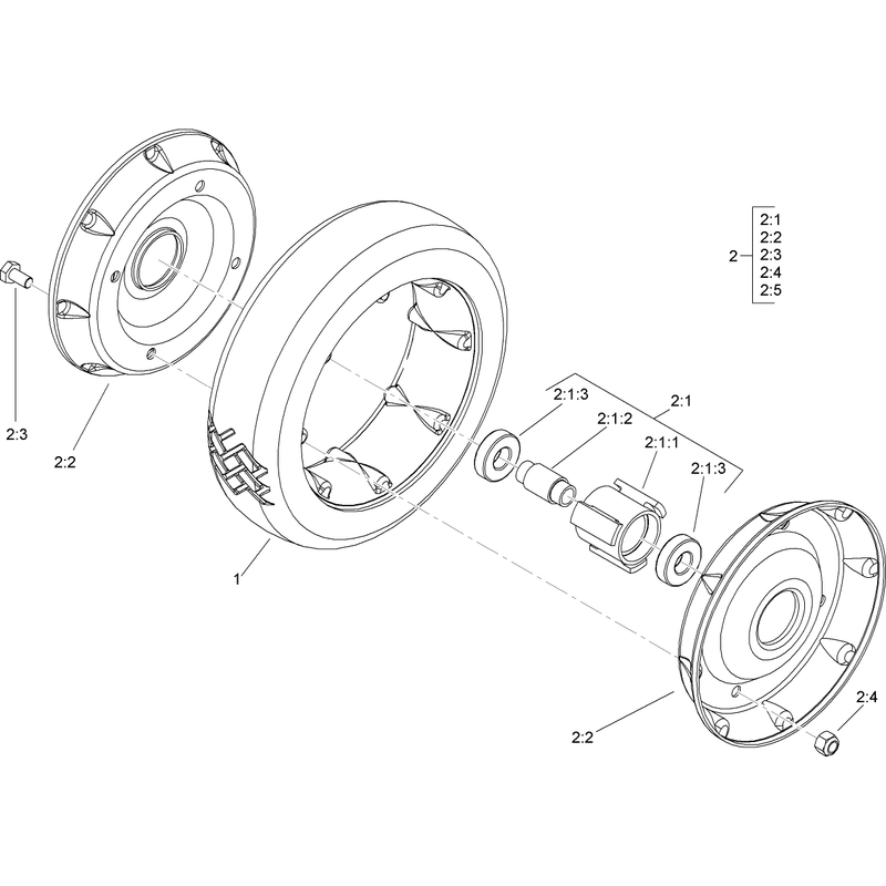 Front Wheel and Tire Assembly No 100-2870