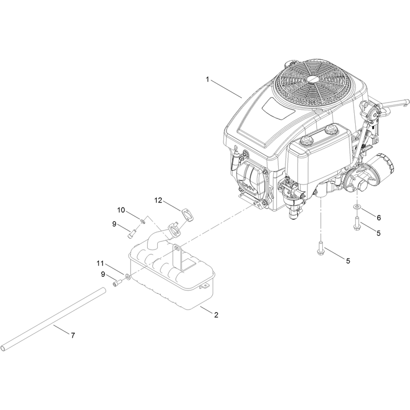 Engine and Muffler Assembly