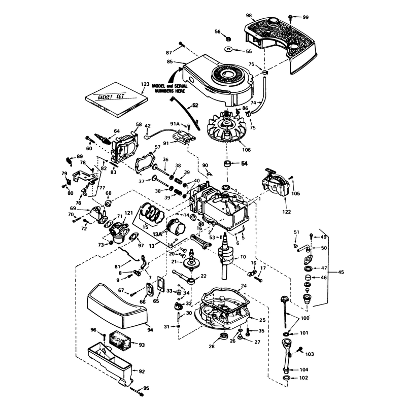 Engine Tecumseh Model No Tnt 100-10077e