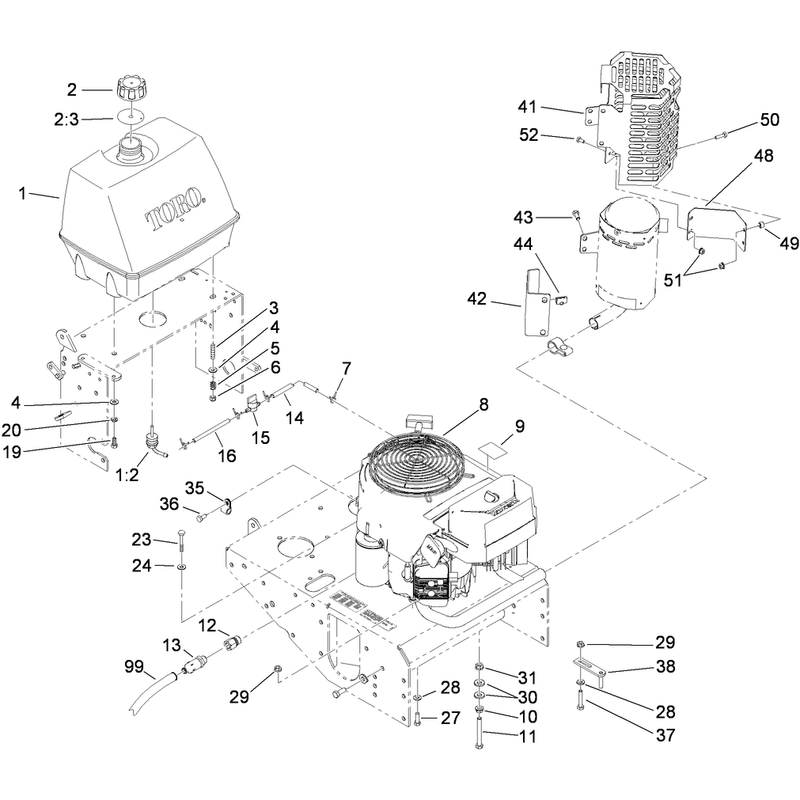 Engine and Fuel System Assembly