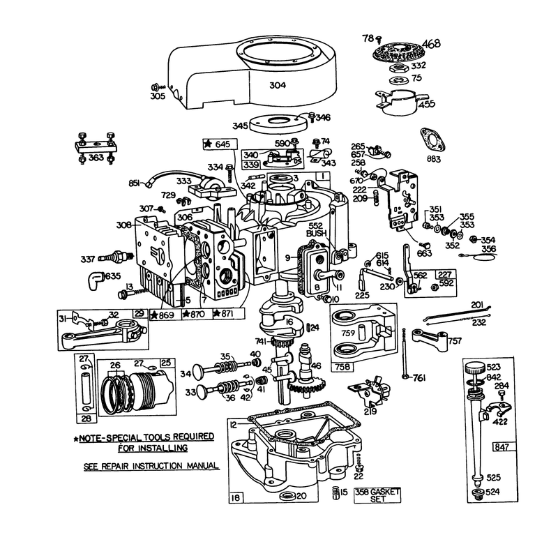 Briggs & Stratton Engine 252707-0223-01, Briggs & Stratton 252707-0177-01