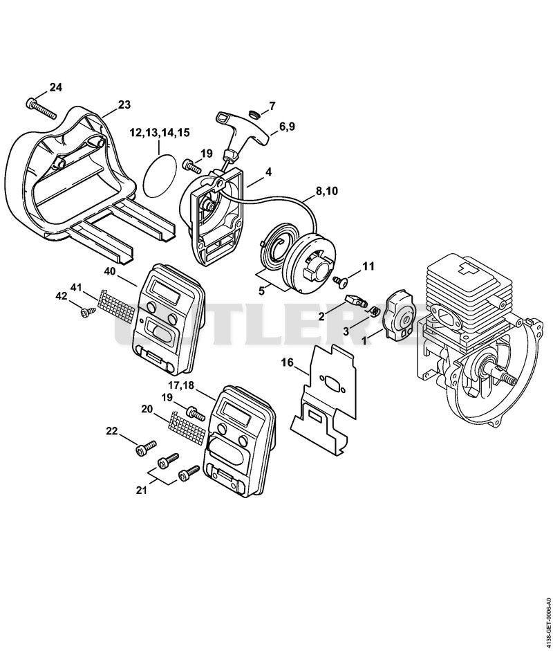Rewind starter, Muffler