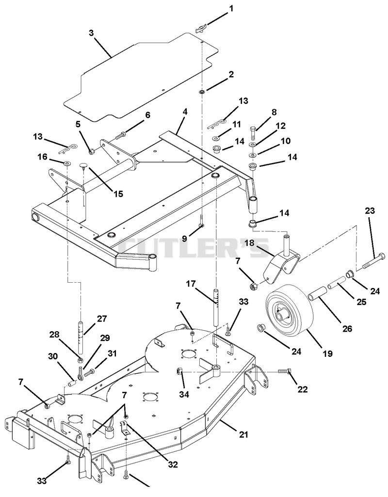 48" Floating Deck And Mower Frame