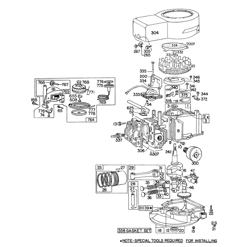 Engine Briggs and Stratton Model 92908-175741
