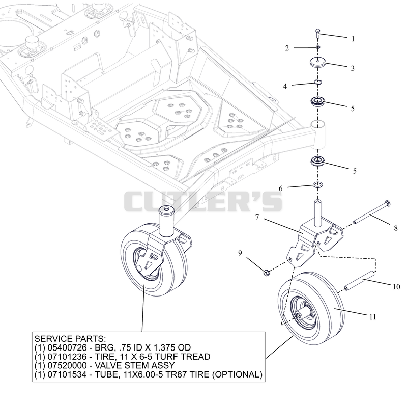 Front Wheel and Caster Forks