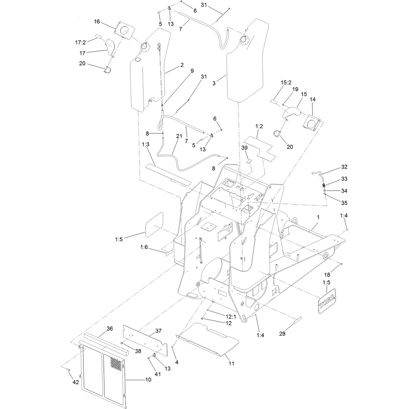 Frame Fuel Tank and Cover Assembly