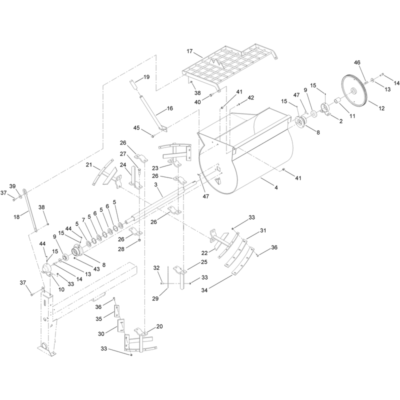 Drum Paddle and Bearing Assembly