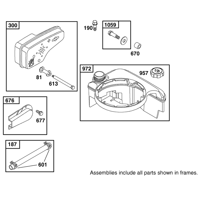 Muffler and Fuel Tank Assembly Briggs and Stratton Model 12f802-1770-B1