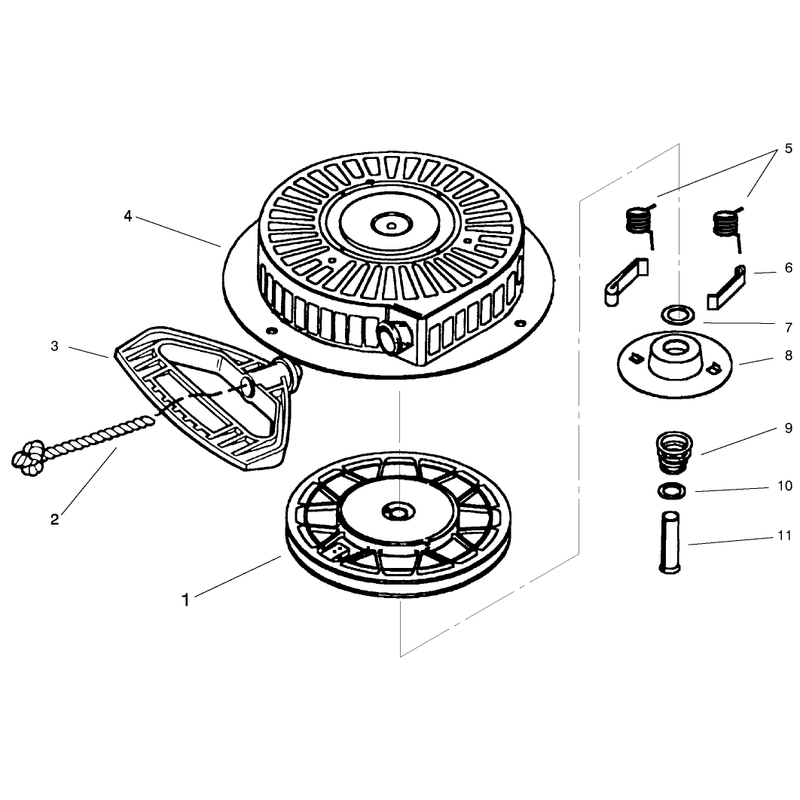 Recoil Starter Tecumseh #590733 (optional)
