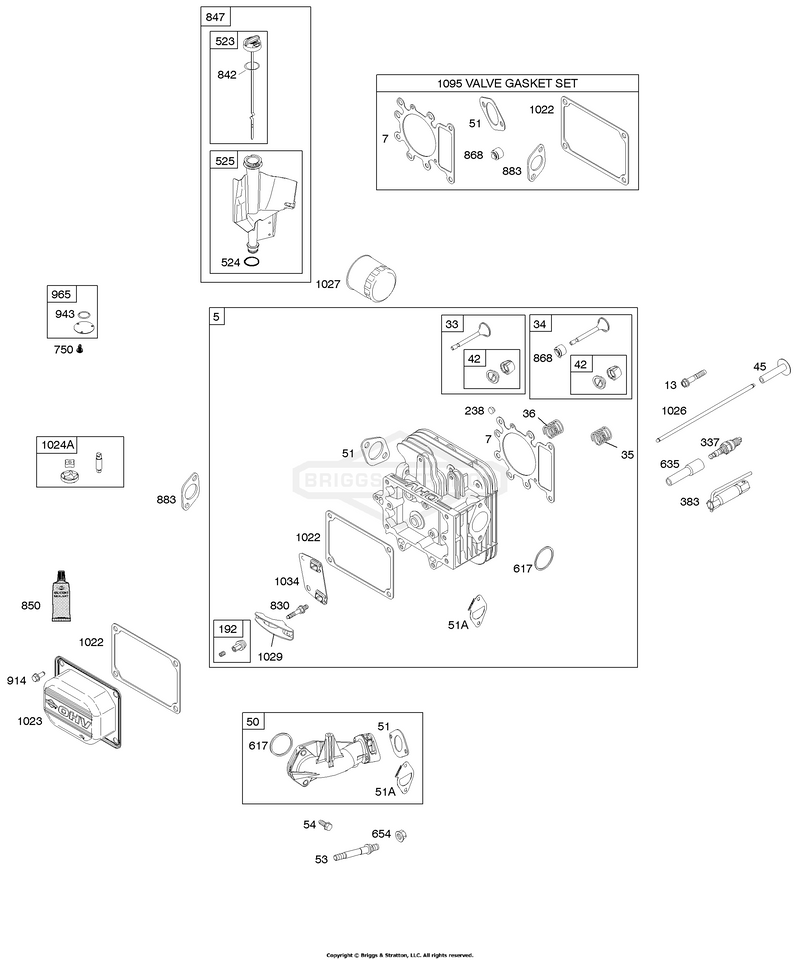 Cylinder Head, Gasket Set - Valve, Lubrication, Valves