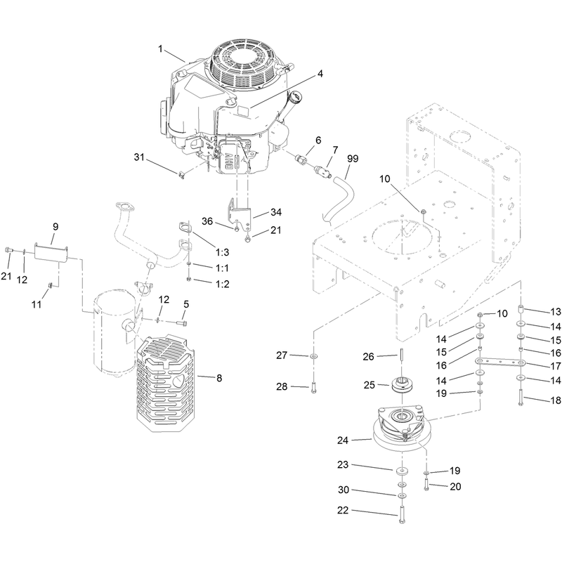 Engine and Clutch Assembly