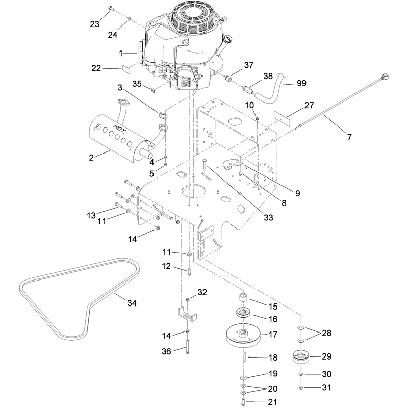 Engine and Exhaust Assembly