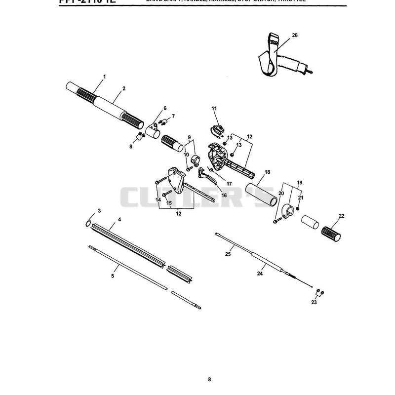 Ppf-2110 1E Drive Shaft, Handle, Harness, Stop Switch, Throttle