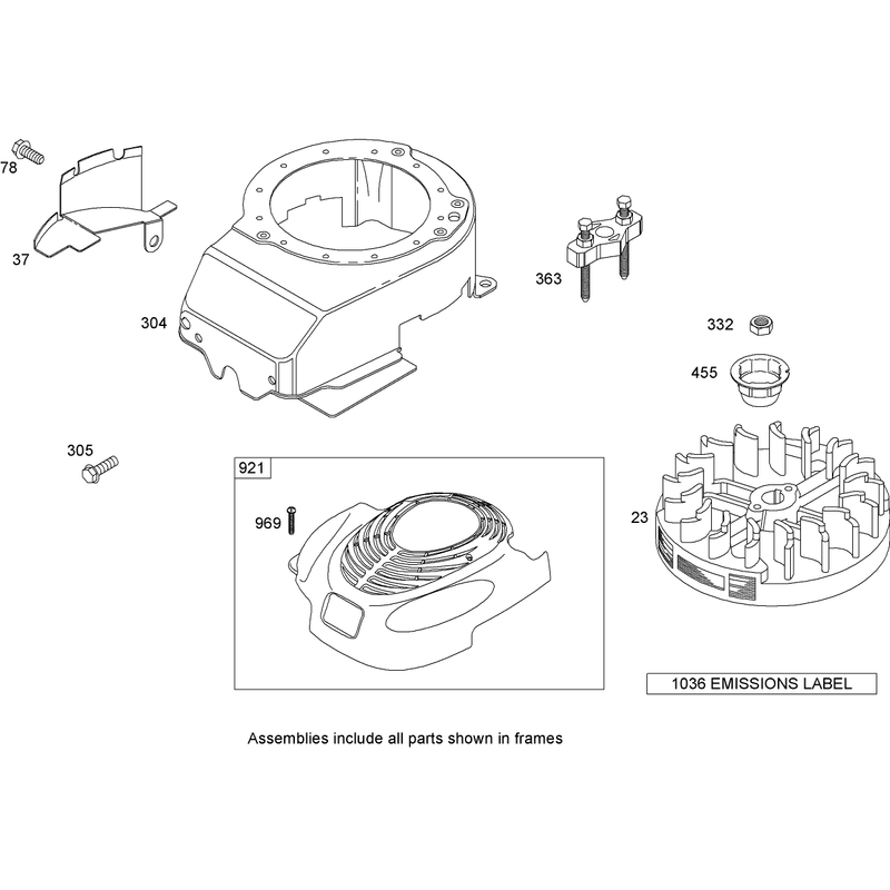 Blower Housing Assembly Briggs and Stratton 126T02-0206-E1