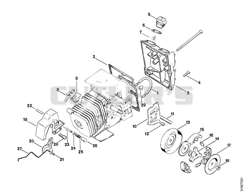 Tank housing, Clutch