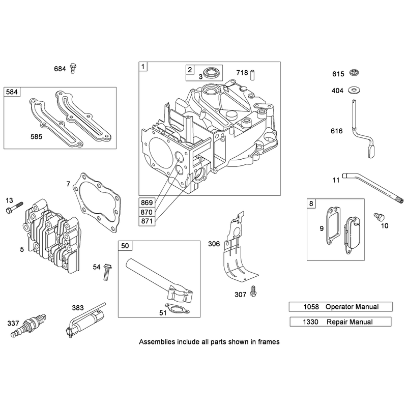 Cylinder Assembly Briggs and Stratton 126T05-0219-B1