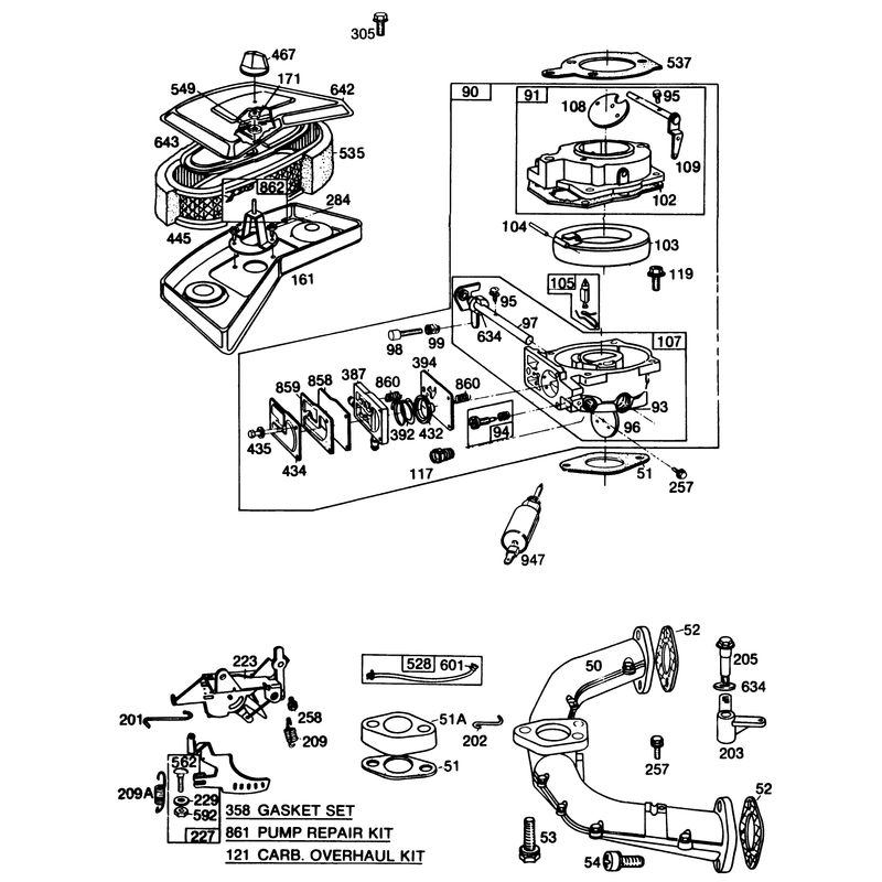 Engine Briggs and Stratton Model No 402707-0158-01 Continued