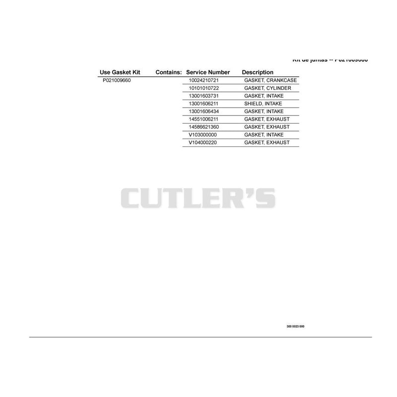 Gasket Kit -- P021009660