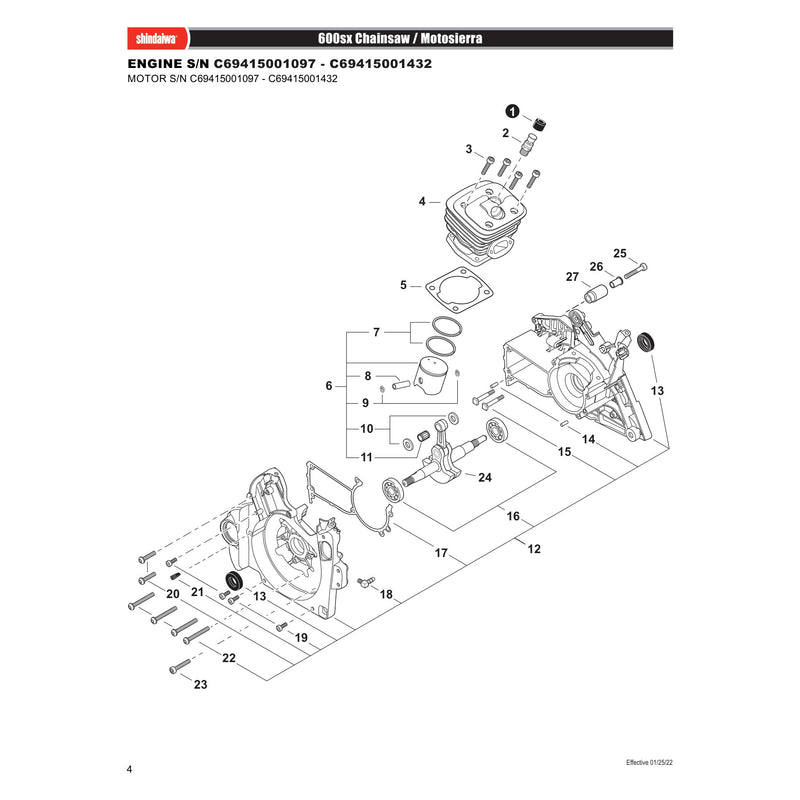 ENGINE S N C69415001097 C69415001432