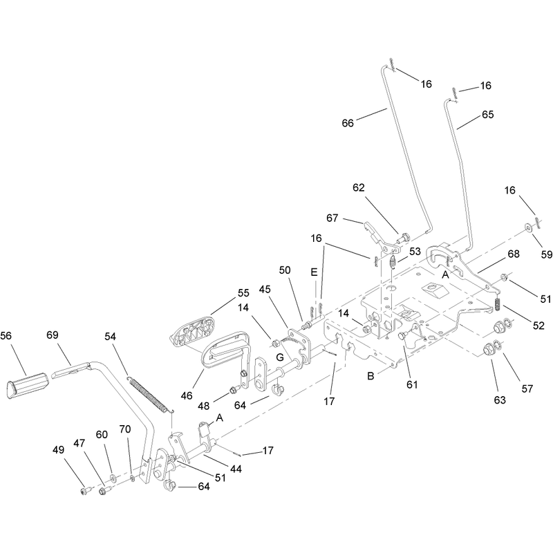 Brake and Traction Pedal Assembly