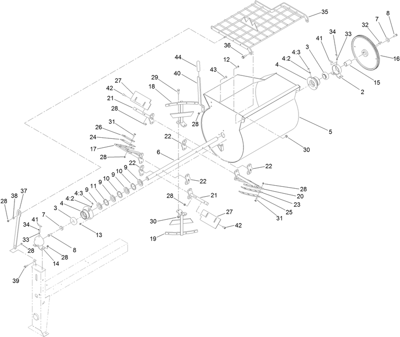 Drum Paddle and Bearing Assembly