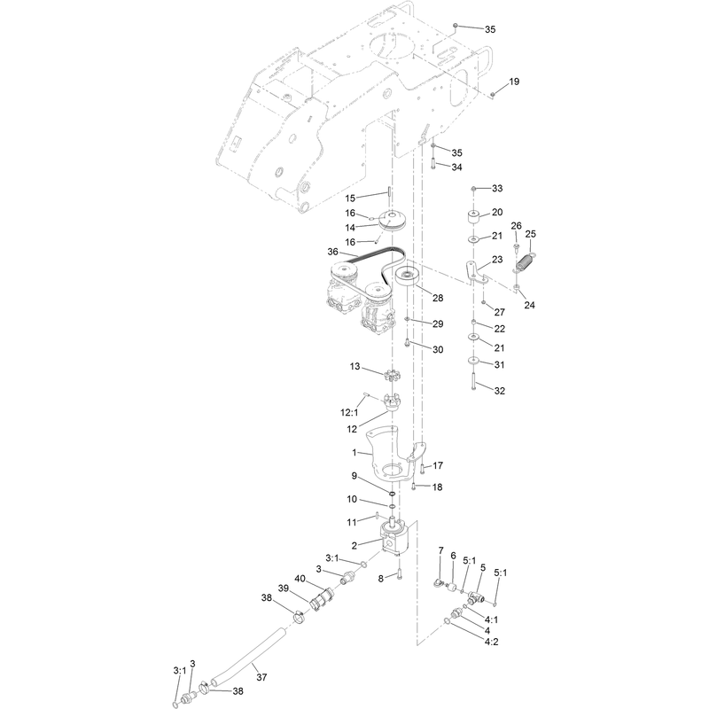 Gear Pump Idler Arm and Pulley Assembly