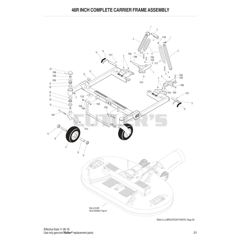 48R Inch Complete Carrier Frame Assembly