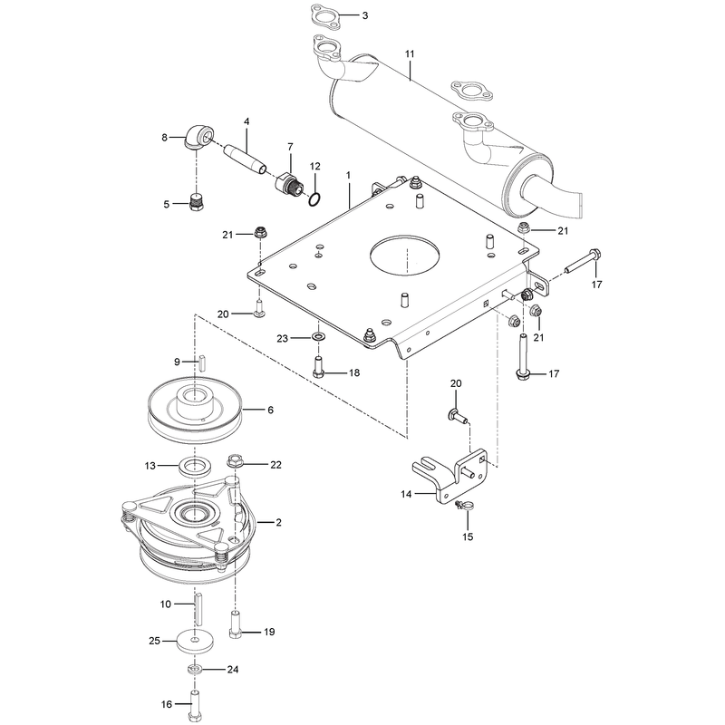 ENGINE MOUNTING, GUARDS & MUFFLER