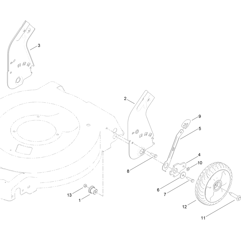 Rear Wheel and Height of Cut Assembly
